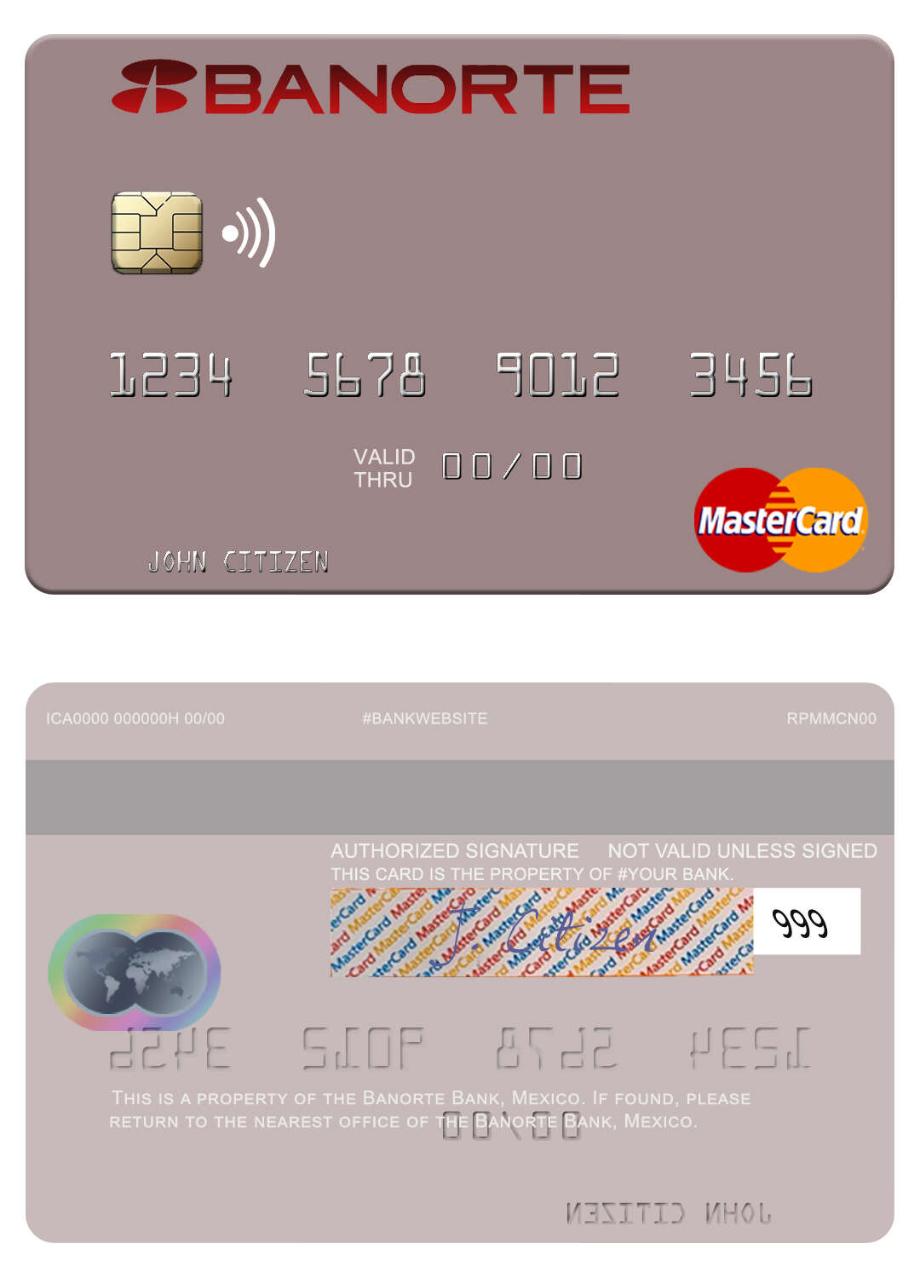 Mexico Banorte Bank mastercard